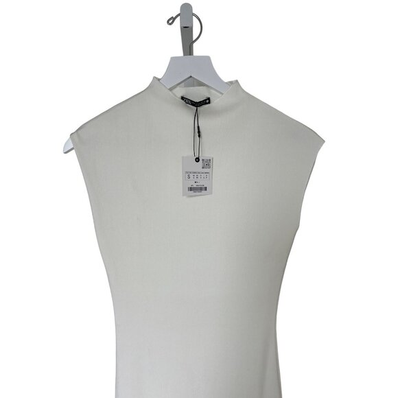 Zara White/Ivory Soft Stretch Midi Dress - Picture 7 of 9